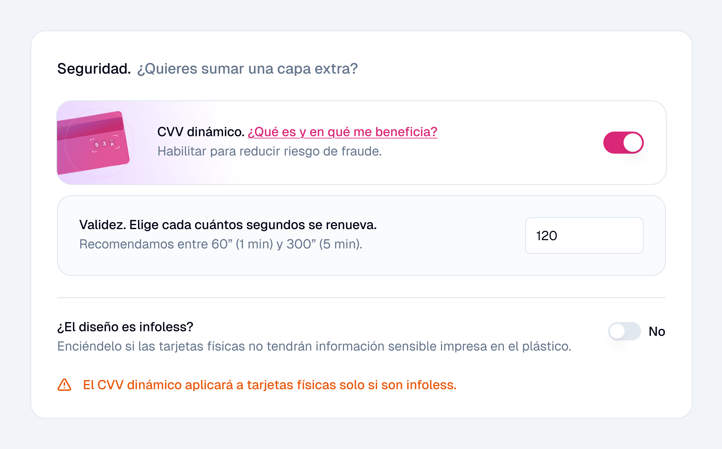 Configuración de CVV dinámico en el grupo de afinidad