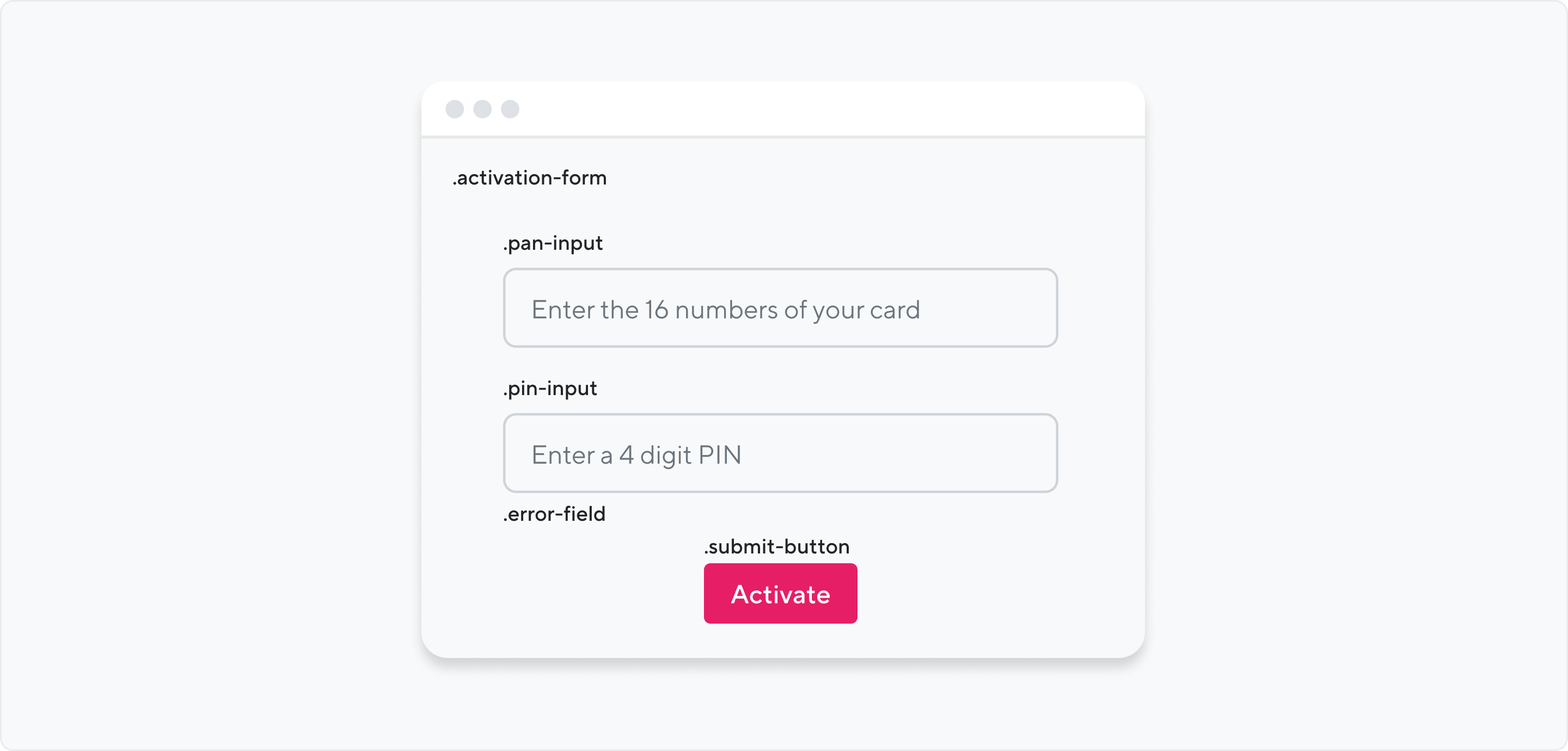 Formulario activación