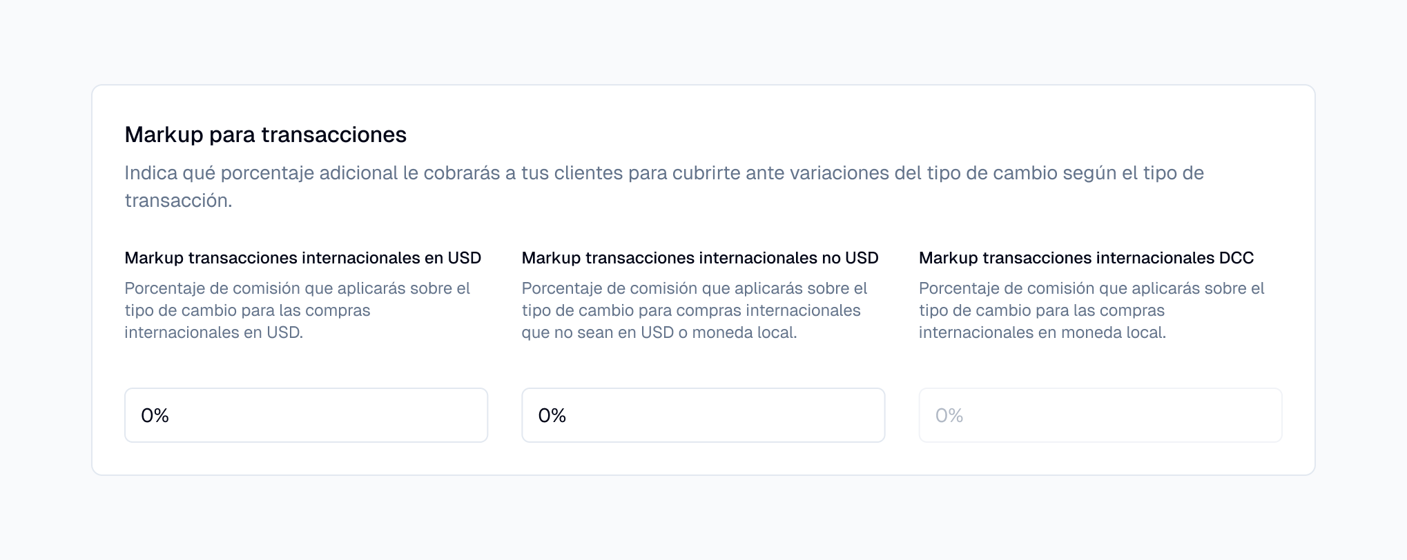Markups en Dashboard